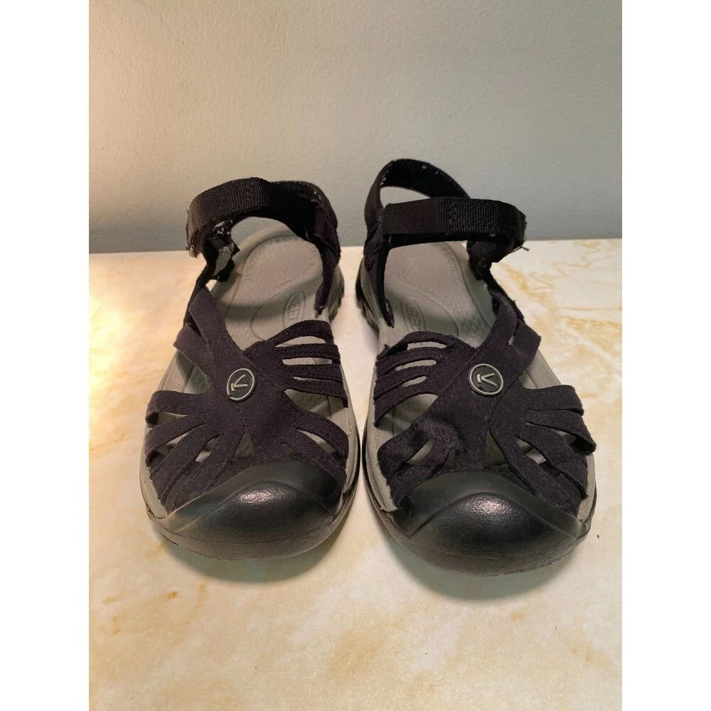 Keen Rose Black/Neutral Gray Sandals Women's Size 8 Hiking Water-Resistant